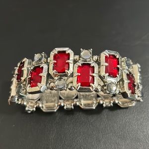 2/$15 silver and ruby bracelet